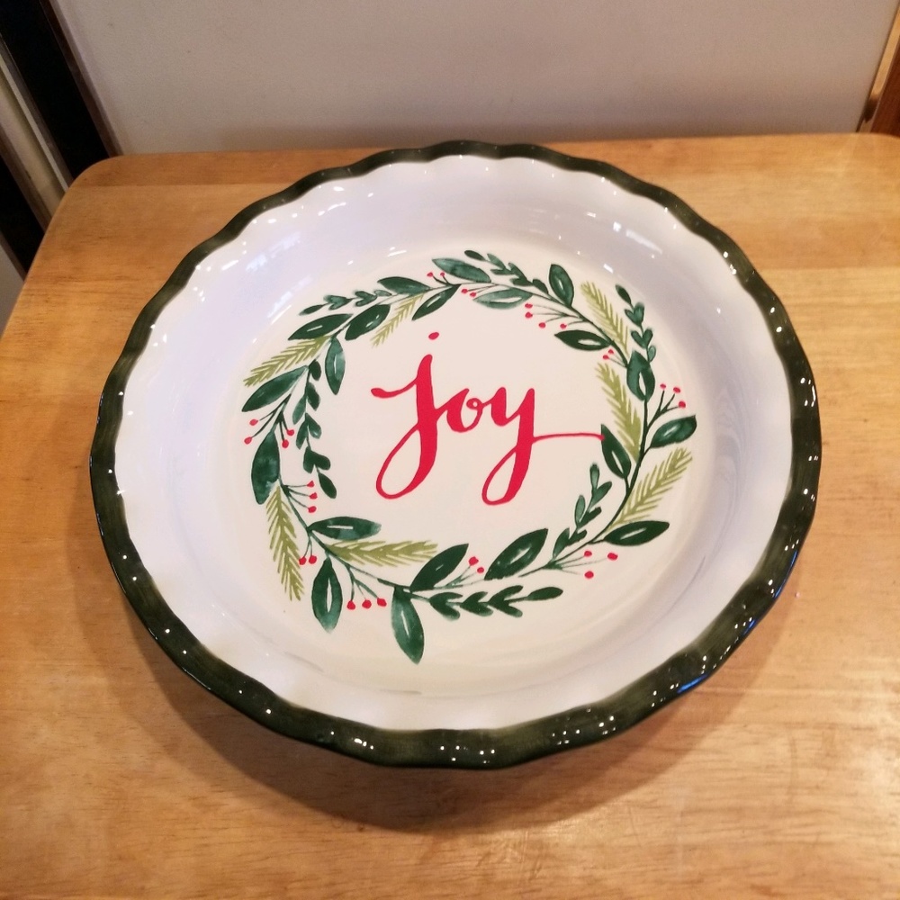 Christmas Holiday Pie Plate - JOY